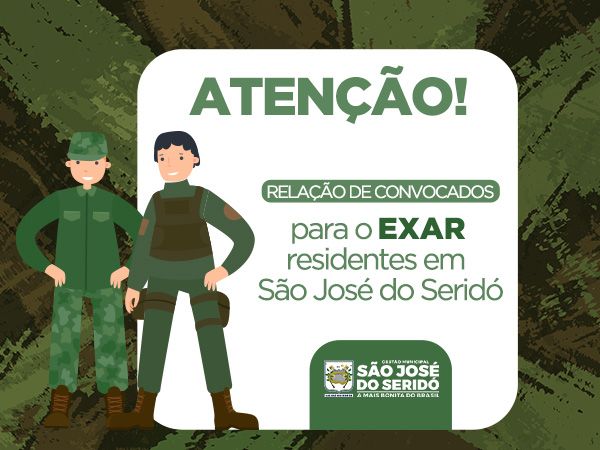 Junta Militar convoca reservistas para Exar 2020 – Prefeitura de